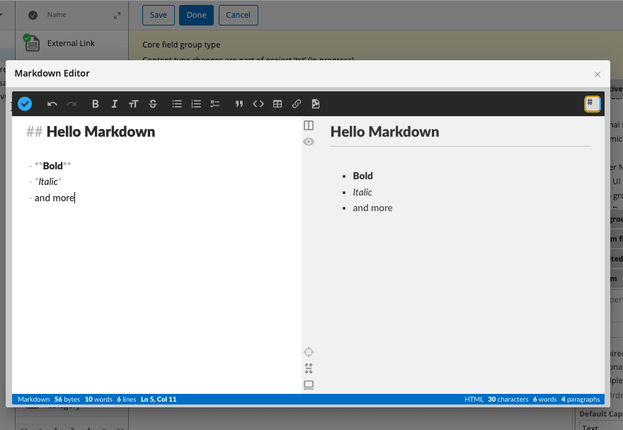 markdown editor screenshot